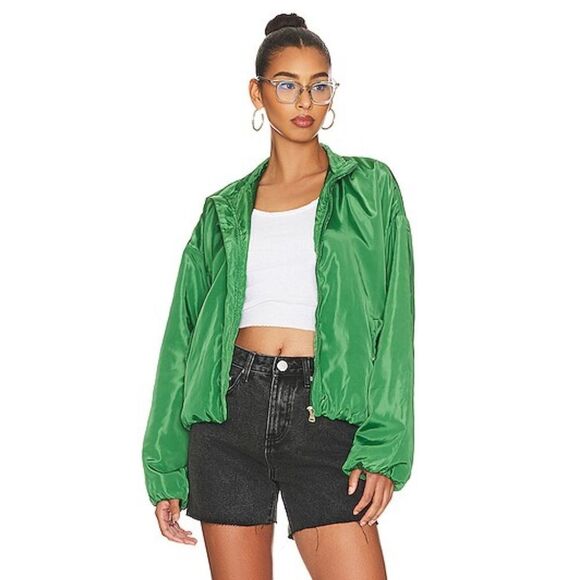 NWT Superdown Akari Jacket Green nylon bomber windbreaker Revolve S - Picture 5 of 10